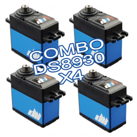 COMBO 4 SERVOS BRUSHLESS DS8930 DUALSKY (Torque 24Kg a Lipo 2S)
