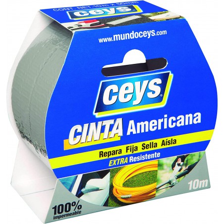 CINTA AMERICANA TACKCEYS PLATA ROLLO 10Mx50MM