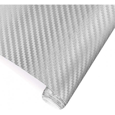 VINILO ADH. IMIT/CARB. 30 X 100CM PLATA BRILL