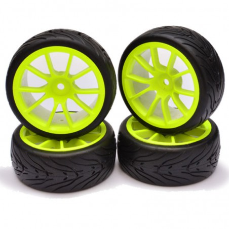NEUMATICO LLANTA 1/10 AMARILLO PISTA FASTRAX