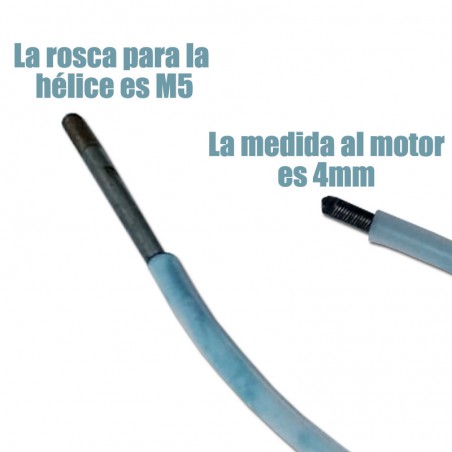 EJE FLEXIBLE 310mm AL MOTOR 4mm PARA HELICE M5