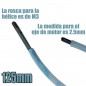 EJE FLEXIBLE 125mm AL MOTOR 2.5mm PARA HELICE M3 JOYSWAY VEE&CAT