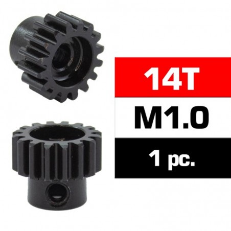 PIÑON MOTOR 14T MODULO 1 ACERO HSS 5MM ULTIMATE