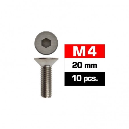 TORNILLOS ALLEN M4X20 AVELLANADO (10) INOX