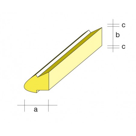 BORDE DE ATAQUE 20X25X1000MM CON REBAJE