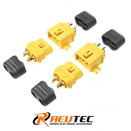 CONECTOR XT60 CON ENCAPSULADO Y PESTAÑA (2 PAREJAS) REVTEC