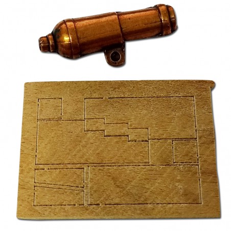 CARRONADA DE LATON CON CUREÑA 10X37MM