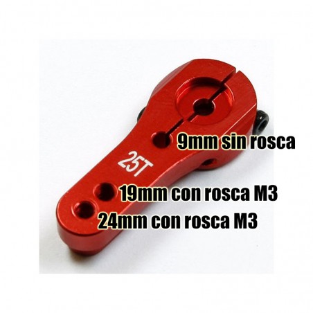 BRAZO SERVO ALUMINIO 35,6MM FUTABA 25T ROJO