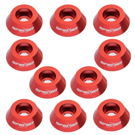 ARANDELA CONICA ALUMINIO ROJO M3 (10 unidades)