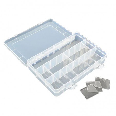CAJA ACESORIOS TRANSPARENTE 200X135MM (15 HUECOS)