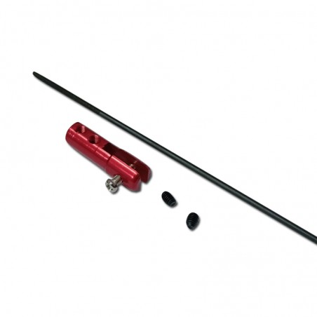 VARILLA ROSCADA EN PUNTA M2 250MM CON QUICKLINK ALUMINIO  DOBLE FIJACION ROJO