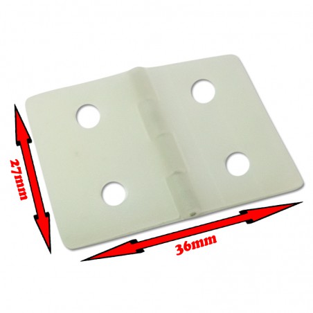 BISAGRA NYLON PLANA 27X36MM (10 unidades)