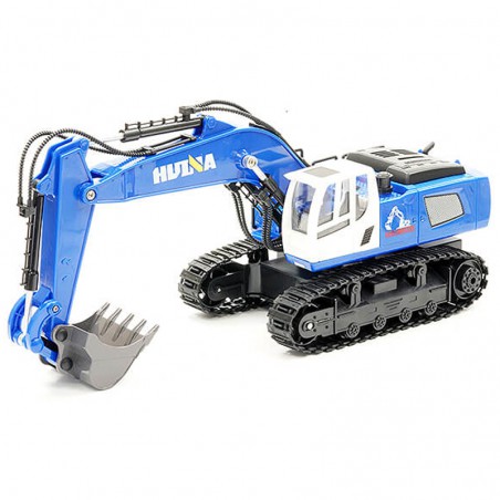EXCAVADORA 9 CANALES HUINA 1/18 AZUL 1558B