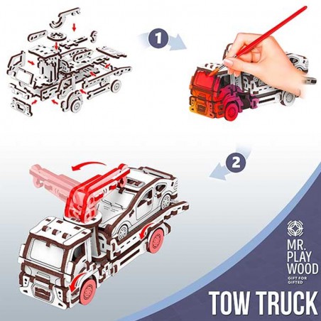 MAQUETA MADERA CAMION GRUA 110 PIEZAS MR. PLAYWOOD