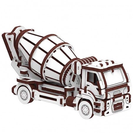 MAQUETA MADERA CAMION HORMIGONERA 131 PIEZAS MR. PLAYWOOD