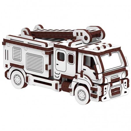 MAQUETA MADERA CAMION BOMBEROS 86 PIEZAS MR. PLAYWOOD