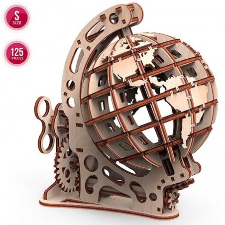 MAQUETA GLOBO TERRAQUEO MADERA MECANICA 125 PIEZAS