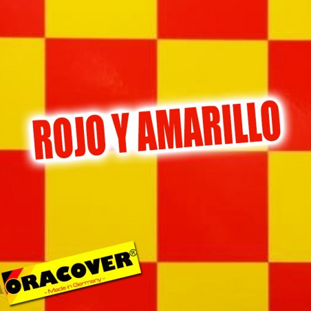 ORACOVER CUADROS ROJO/AMARILLO GRANDE 52 0,5m ojooo