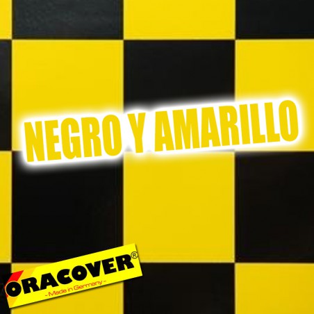 ORACOVER CUADROS AMARILLO Y NEGRO GRANDE 52  0,5m ojooo