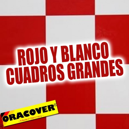 ORACOVER CUADROS ROJO/BLANCO GRANDE 52 0,5m ojoo