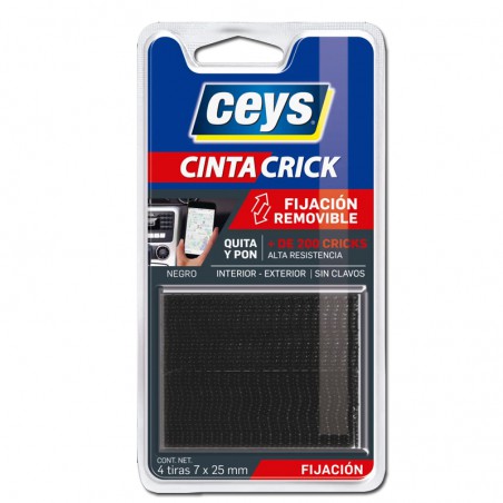 VELCRO CRICK NEGRO 4 TIRAS 7CMX25MM CEYS