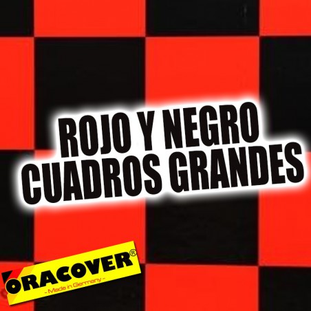 ORACOVER CUADROS ROJO/NEGRO GRANDE 52 0,5m Ojoo