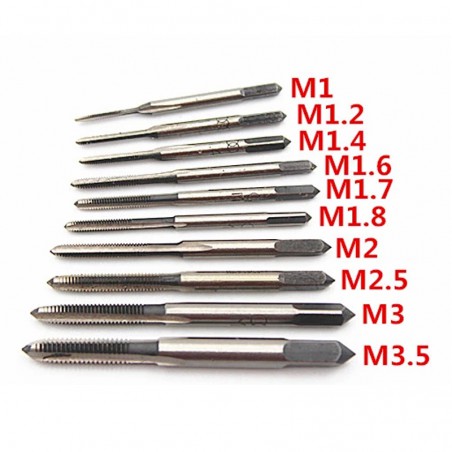 JUEGO DE MACHOS DE ROSCAR M1 A M3.5 10 PIEZAS