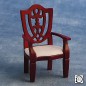 ZZ SILLON C/ CAOBA TAP. CREMA