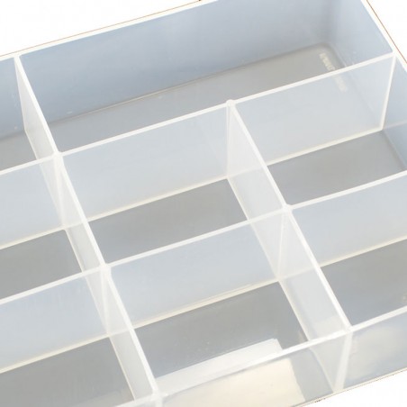 CAJA ACESORIOS TRANSPARENTE 180X140mm (8 huecos) FASTRAX
