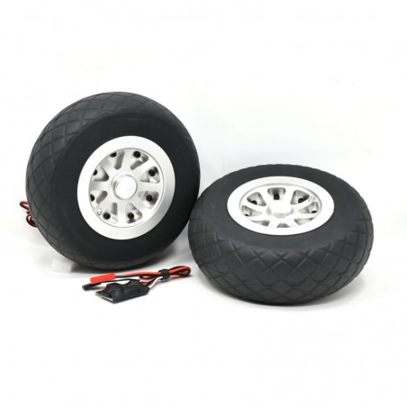 RUEDAS CON FRENO 152mm (52mm de ancho para eje 8mm y aviones +30Kgs) JPHOBBY
