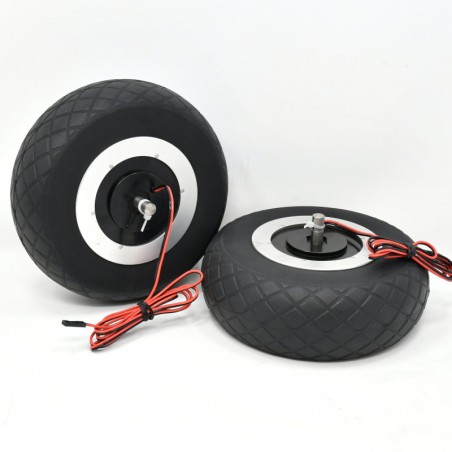 RUEDAS CON FRENO 152mm (52mm de ancho para eje 8mm y aviones +30Kgs) JPHOBBY