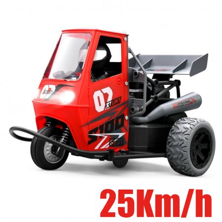 MOTO RC 1:16 2,4GHZ 25KM/H 3 RUEDAS ROJO