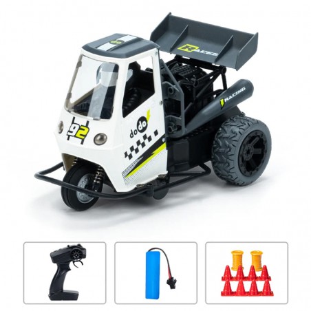 MOTO RC 1:16 2,4GHZ 25km/h 3 RUEDAS BLANCO