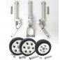 SET DE PATAS Y RUEDAS ER-005 2 ruedas 60mm y 1 rueda 45mm) JPHOBBY