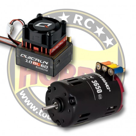 COMBO MOTOR 3650 G2 8.5T Y 10BL60 QUICRUN HOBBYWING