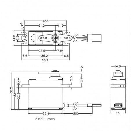 SERVO MINI DIGITAL MD250MW HITEC (Cabeza 25T)