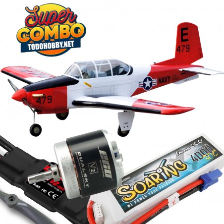 AVION T-34 TURBO MENTOR COMBO EELECTRICO (con motor, variador, batería y hélice)
