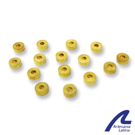 RUEDAS CAÑON LATON 5X2mm (15 unidades) ARTESANIA LATINA