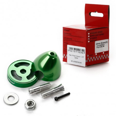 CONO ALUMINIO VERDE 44mm (para motor con eje de 4mm o 5mm) MIRACLE