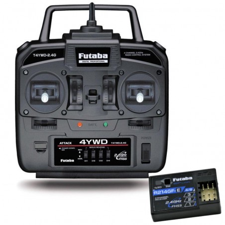 EMISORA FUTABA 4YWD 4 CANALES CON RECEPTOR R214FGE (para coches RC, Camiones, Tanques)