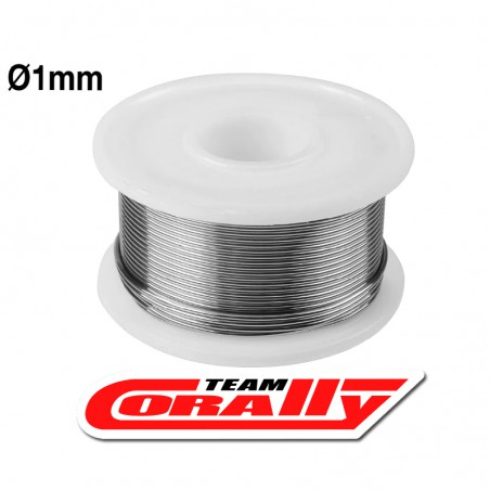 ROLLO ESTAÑO FLUX TEAM CORALLY 1mm 100gr  (63/37 con 1.2% de FLUX)