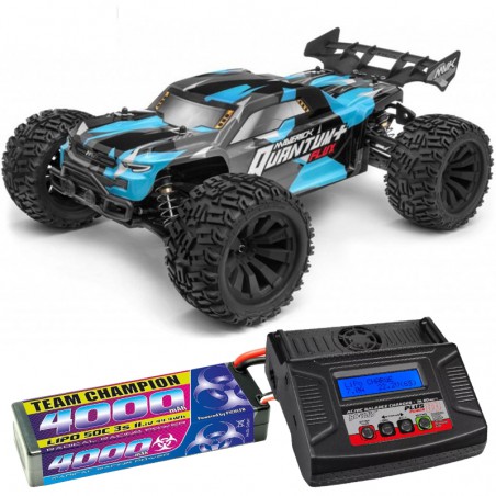 COCHE QUANTUM XT + FLUX 1/10XL MAVERICK AZUL (COMBO COMPLETO) 80Km/h