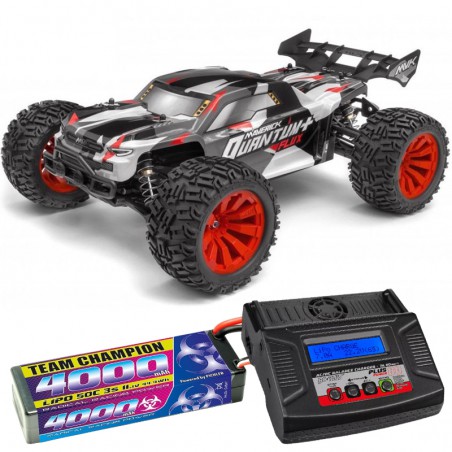COCHE QUANTUM XT + FLUX 1/10XL MAVERICK ROJO (COMBO COMPLETO) 80Km/h