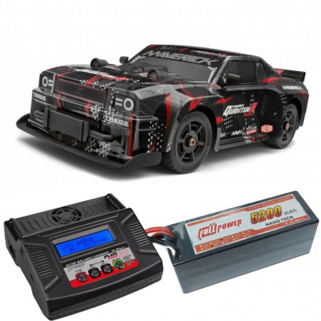 COCHE QUANTUMR FLUX 4S MUSCLE CAR ROJO MAVERICK (COMBO COMPLETO)