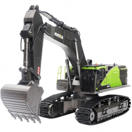 EXCAVADORA HUINA 1593 1/14 VERDE 2,4GHZ PALA METAL
