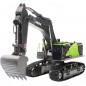 EXCAVADORA HUINA 1593 1/14 VERDE 2,4GHZ PALA METAL