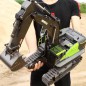 EXCAVADORA HUINA 1593 1/14 VERDE 2,4GHZ PALA METAL