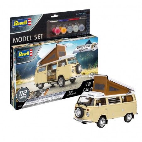 FURGONETA VW T2 CAMPER (EASY CLICK) 1:24 REVELL (Con pinturas y pincel)