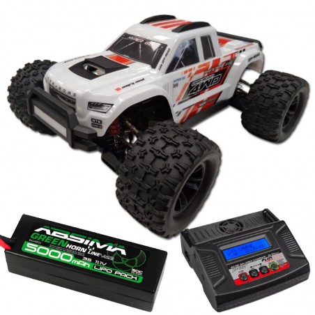 COCHE EL. HYPER GO MT10 BLANCO 1/10 (COMBO)