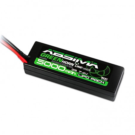 BATERIA LIPO 7.4V 5000mAh 50C CARCASA DURA (Conector tipo T)